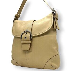 Coach Soho Leather 9481 Shoulder/Crossbody Bag in Beige Camel with La Buckle ...
